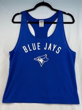 Toronto Blue Jays PINK Mesh Razorback Tank Top Blue Women’s Size Medium